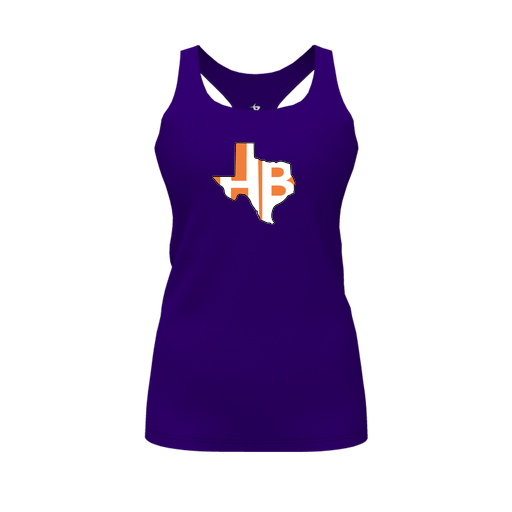 [FT0TRBPP-FYS-LOGO1] Decker Racerback Tank Top (Female Youth S, Purple, Logo 1)