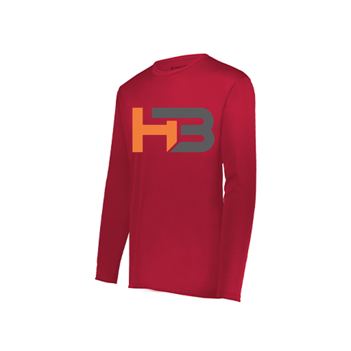 [222822.083.XS-LOGO2] Men's LS Smooth Sport Shirt (Adult XS, Red, Logo 2)