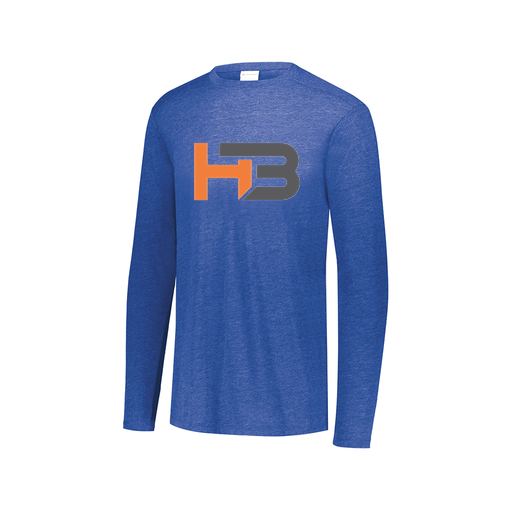 [FTLCUBRY-AXS-LOGO2] Decker Men's Tri-Blend T-Shirt - Long Sleeve (Adult XS, Royal, Logo 2)