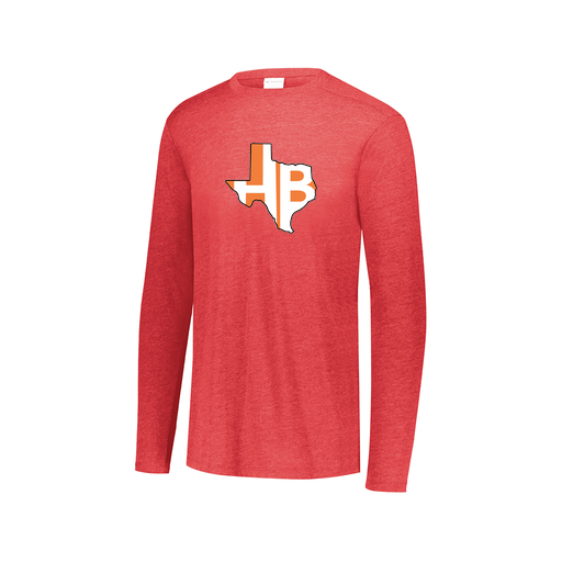 [FTLCUBRD-AXS-LOGO1] Decker Men's Tri-Blend T-Shirt - Long Sleeve (Adult XS, Red, Logo 1)