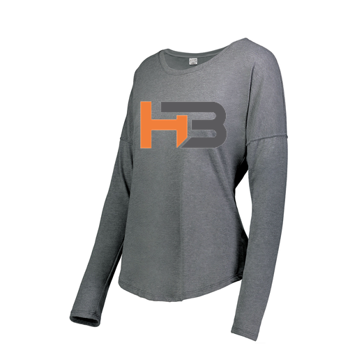 [FTLCUBGY-FAXS-LOGO2] Decker Women's Tri-Blend T-Shirt - Long Sleeve (Female Adult XS, Gray, Logo 2)