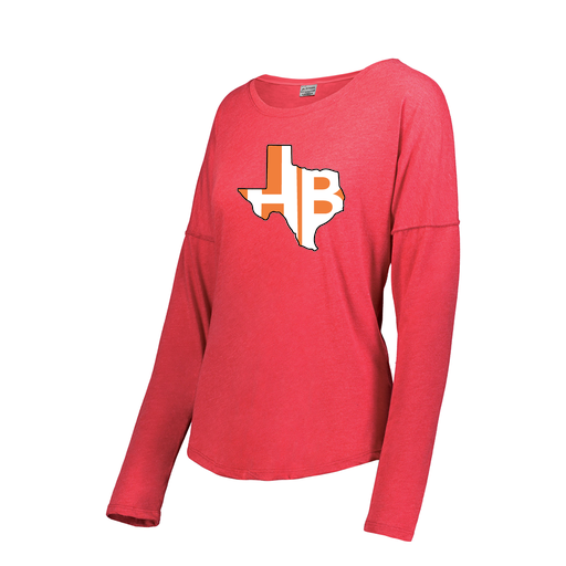[FTLCUBRD-FAXS-LOGO1] Decker Women's Tri-Blend T-Shirt - Long Sleeve (Female Adult XS, Red, Logo 1)